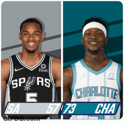 Two Basketball Players Spurs And Charlotte GIF