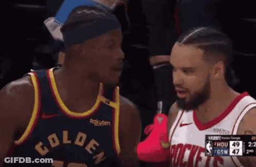 Two Basketball Players Talking GIF