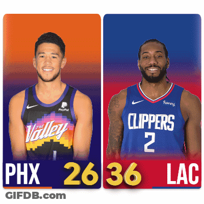 Two Basketball Players Valley And Clippers GIF