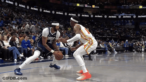 Two Basketball Players With Jack Daniels Banner GIF
