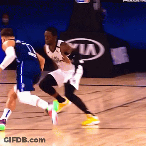 Two Basketball Players With Kia Advertisement GIF