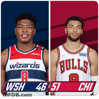 Two Basketball Players Wizards And Bulls Standing GIF
