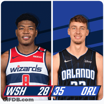 Two Basketball Players Wizards And Magic GIF