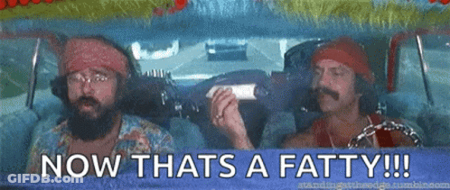 Two Bearded Men In A Car With The Words Now Thats A Fatty Written Above Them GIF