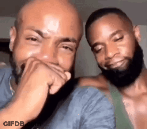 Two Bearded Men Laughing Together GIF