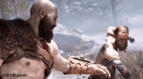 Two Bearded Men Standing Together GIF