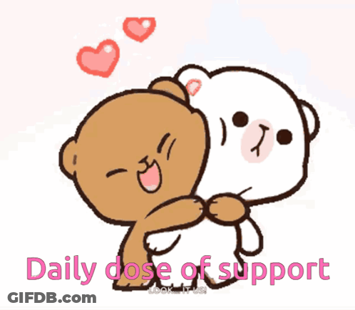 Two Bears Hugging Daily Dose Of Support GIF