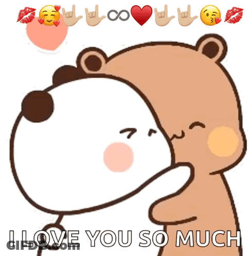 Two Bears Hugging I Love You So Much GIF