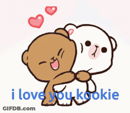 Two Bears Hugging Saying I Love You Kookie GIF