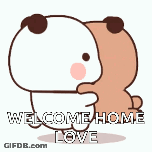 Two Bears Hugging Welcome Home Love GIF
