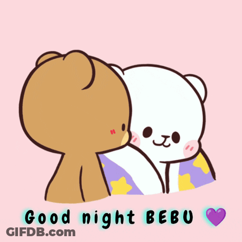 Two Bears Kissing Good Night Bebu GIF