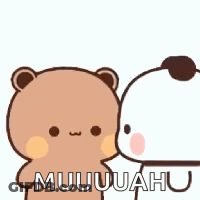 Two Bears Kissing GIF