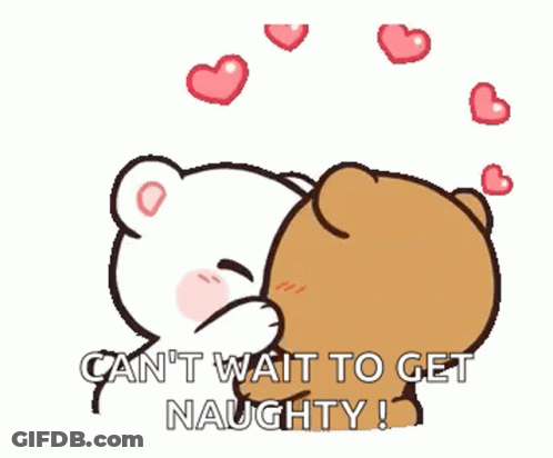 Two Bears Kissing With Hearts GIF