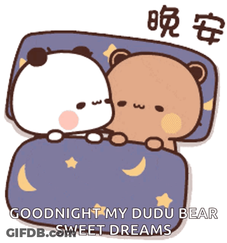 Two Bears Sleeping Under Blanket Goodnight GIF