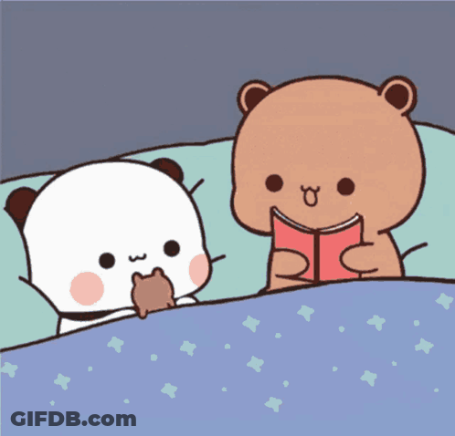 Two Bears Sleeping Under Blanket Saying Sweet Dreams GIF
