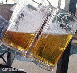 Two Beer Glasses Saying Two Fasted Drinker GIF