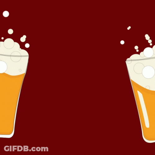 Two Beer Glasses With Our Happiest Hours GIF