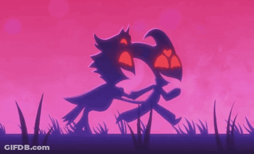 Two Birds Standing Together With Pink Background GIF
