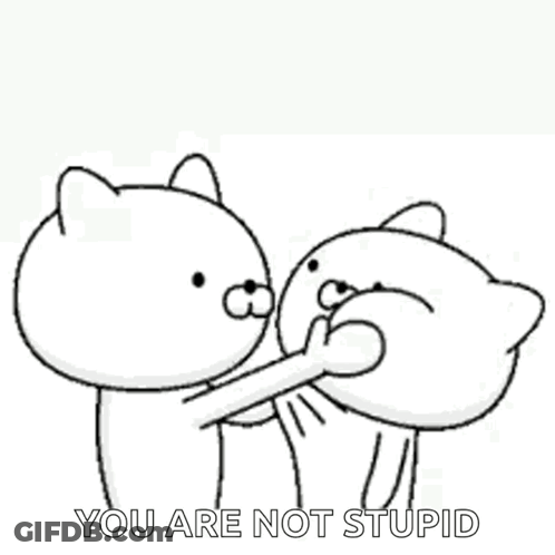 Two Black And White Cats Saying You Are Not Stupid GIF