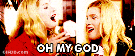 Two Blonde Women Laughing Oh My God GIF