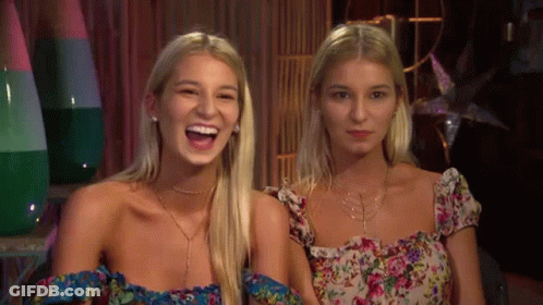 Two Blonde Women Laughing Smiling GIF