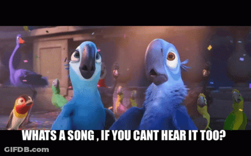 Two Blue Birds Whats A Song If You Cant Hear It Too GIF
