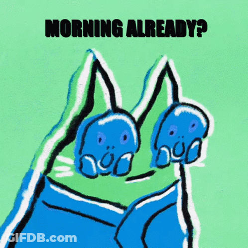 Two Blue Cats Morning Already GIF