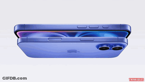Two Blue IPhones Stacked GIF