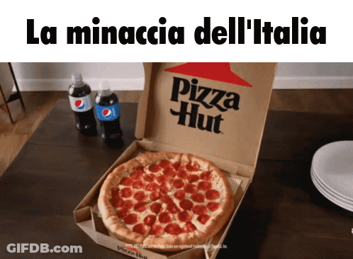 Two Bottles Of Pepsi Sit Next To A Pizza Hut Box GIF