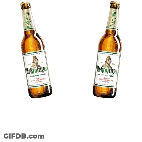 Two Bottles Of Ul-Kroftitzer Beer GIF