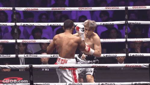Two Boxers Fighting In Docomo Ring GIF