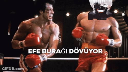 Two Boxers Fighting In Ring Efe Buragi Dovuyor GIF