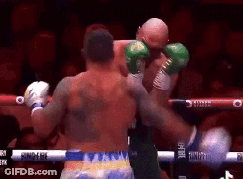 Two Boxers Fighting In Ring Fire Ring GIF