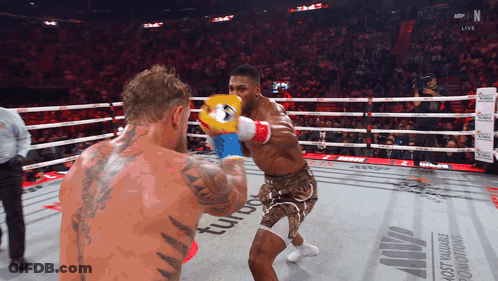 Two Boxers Fighting In Ring GIF