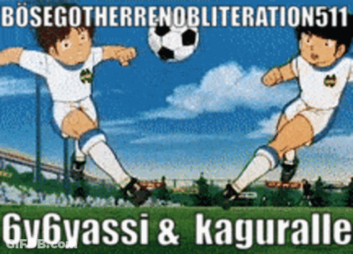 Two Boys Kicking Soccer Ball With Bosegotherrenobliteration511 GIF