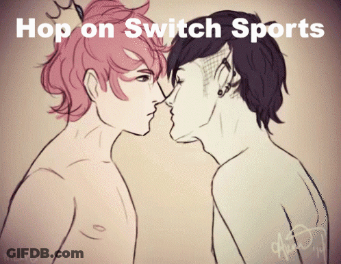 Two Boys Kissing Hop On Switch Sports GIF
