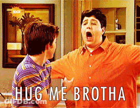 Two Boys Saying Hug Me Brotha GIF