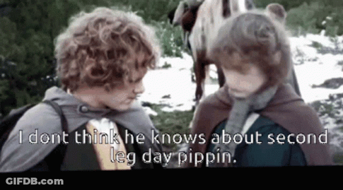 Two Boys Saying I Dont Think He Knows About Second Leg Day Pippin GIF