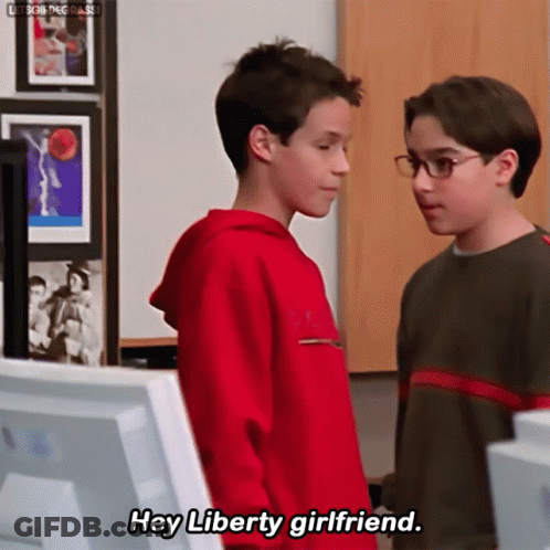 Two Boys Talking About Liberty Girlfriend GIF