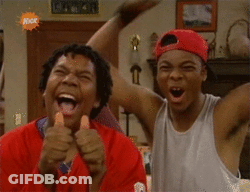 Two Boys Thumbs Up One With Red Hat GIF