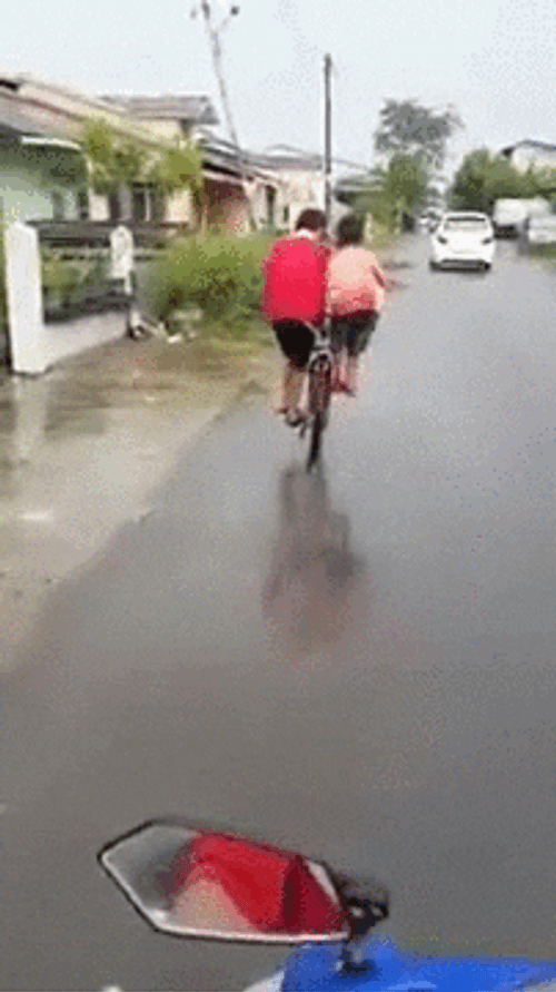 Two Boys Village Bicycle Teamwork GIF