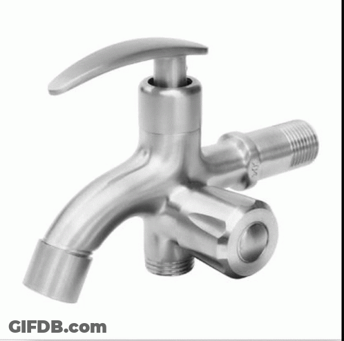 Two Brass Valves Are Sitting Next To Each Other On A White Background . GIF
