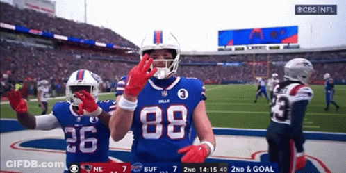 Two Buffalo Bills Players Celebrate Touchdown GIF