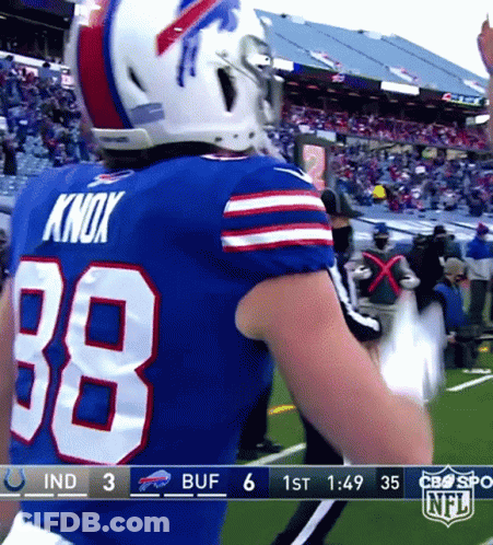 Two Buffalo Bills Players Celebrate Touchdown GIF