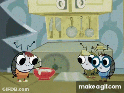 Two Bugs In Kitchen Make A GIF