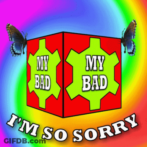 Two Butterflies Flying Around Sorry Box GIF