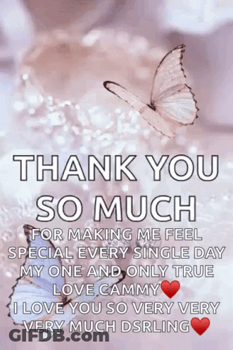 Two Butterflies Thank You GIF
