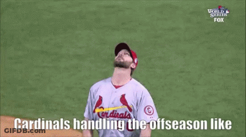 Two Cardinals Baseball Players On Field GIF