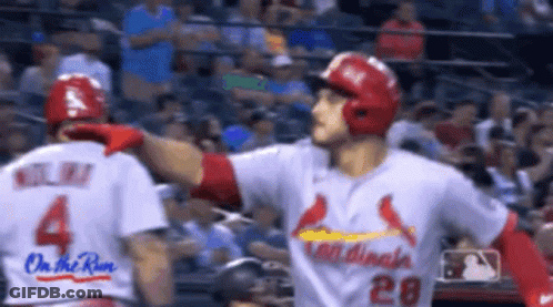 Two Cardinals Baseball Players GIF