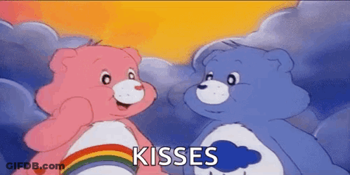 Two Care Bears Kissing GIF
